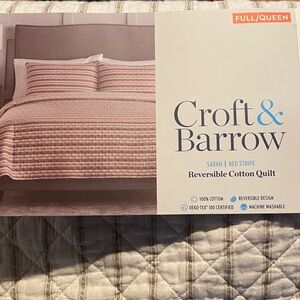 Croft & Barrow Red and cream and taupe Reversible Quilt
